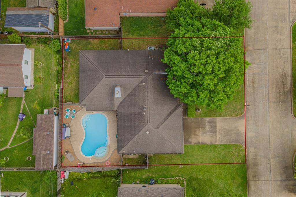 Aerial view of the home.
