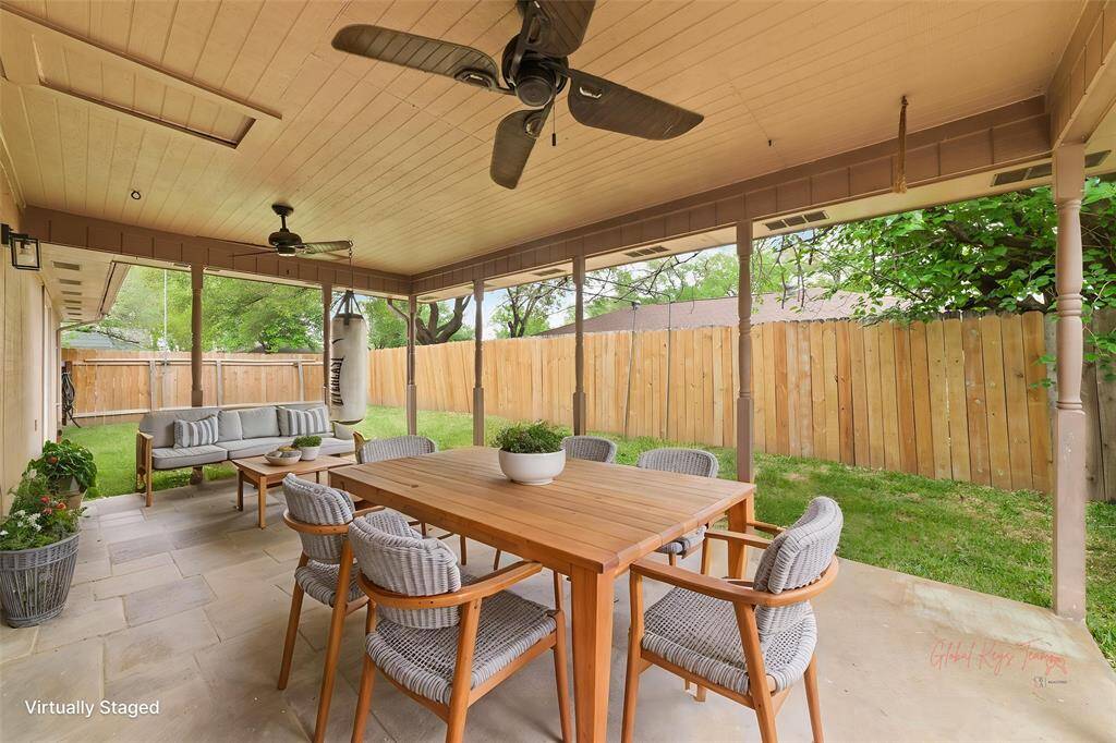 Nice back yard with new grass.