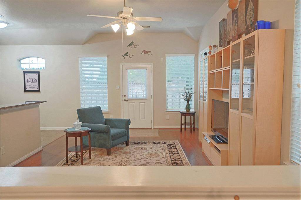 View of family room from formal dining area.