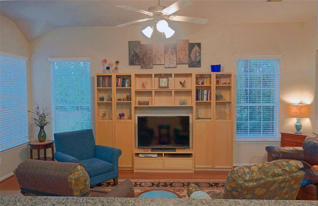 View of family room from kitchen