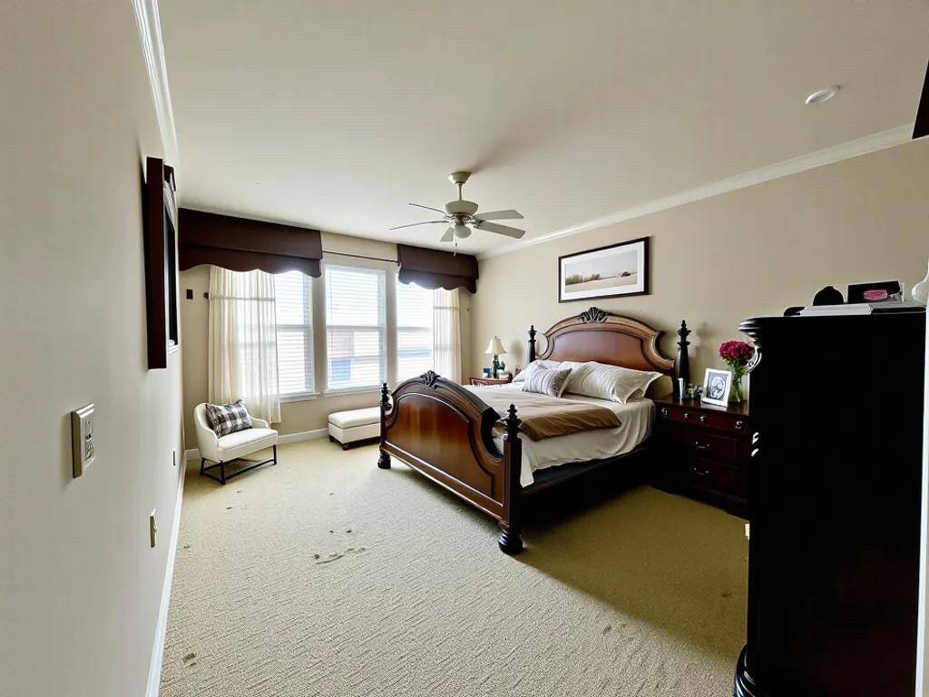 Expansive primary bedroom with abundant natural light.