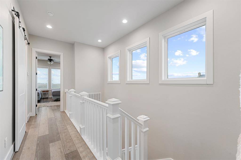 Smart design meets functionality with this charming nook under the stairs. Perfect for a home office, homework station, or a cozy spot for creativity.