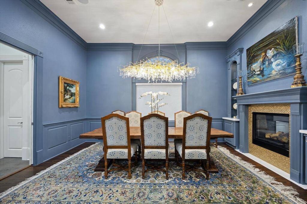 The Dining Room chandelier is a piece of art
