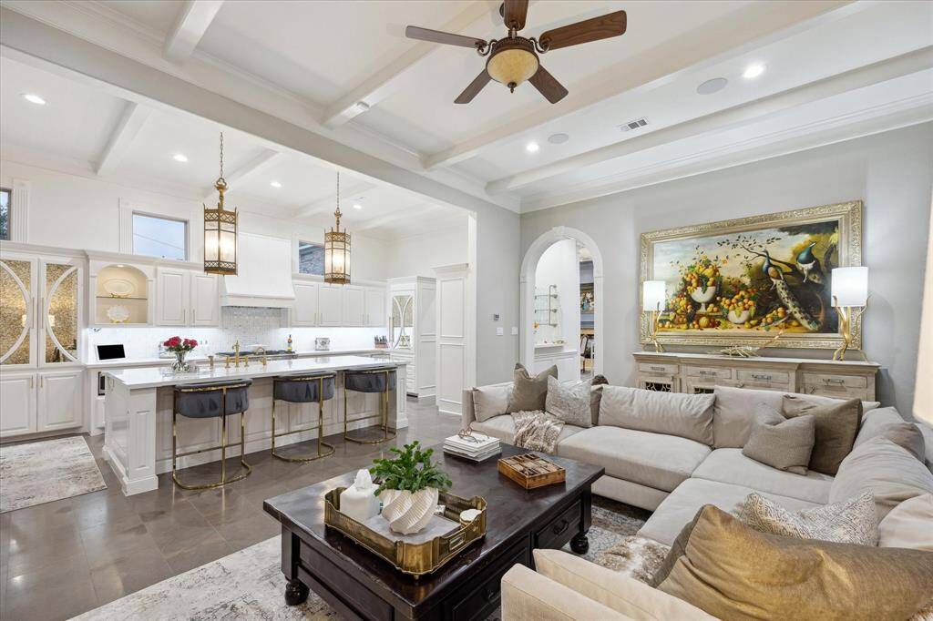 Intimate but light and bright Family Room is open to the Kitchen