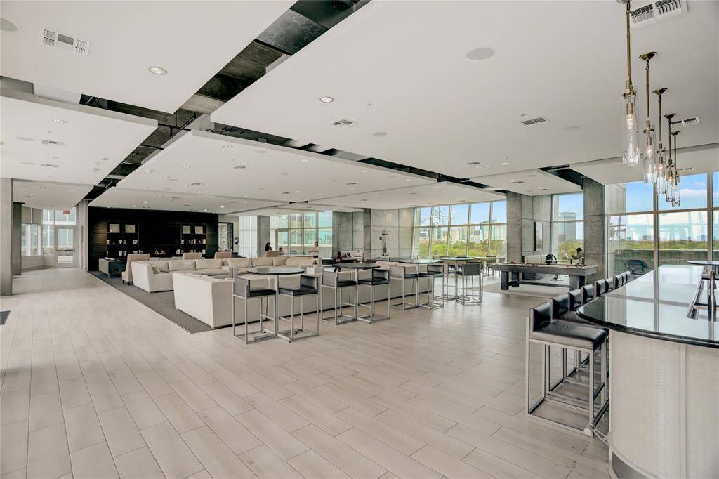 6,500 square foot social lounge with incredible views overlooking Hermann Park