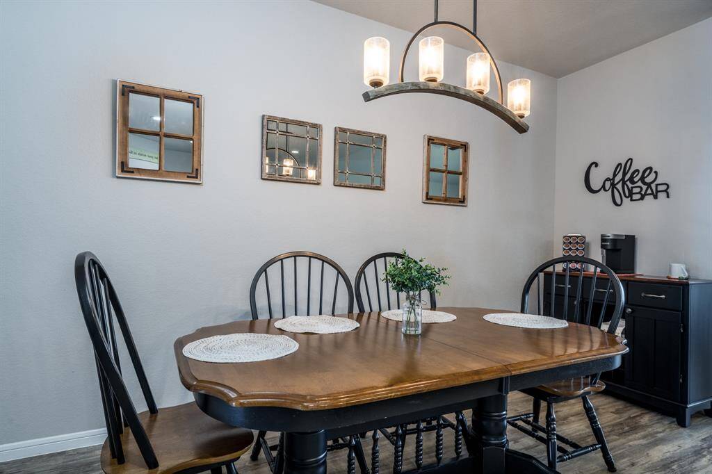 Dining room is conveniently located next to kitchen.