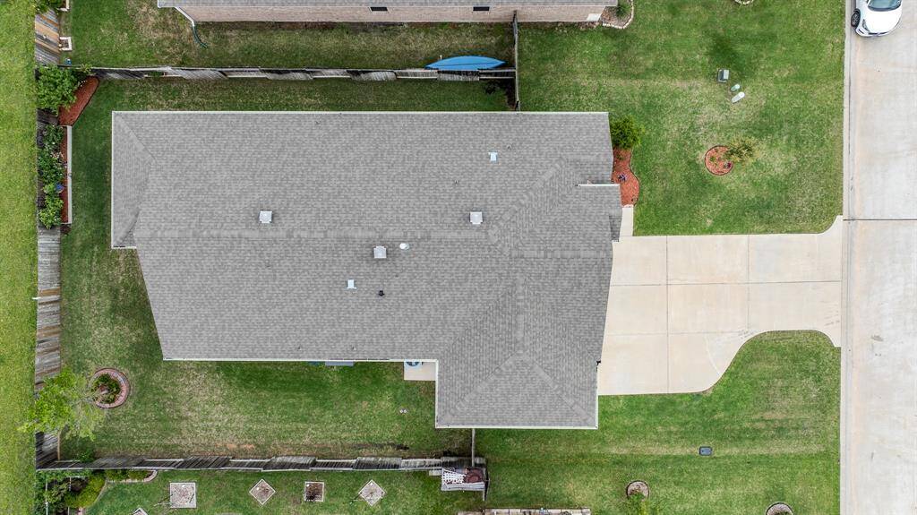 Aerial view of home where you'll notice no rear neighbors!