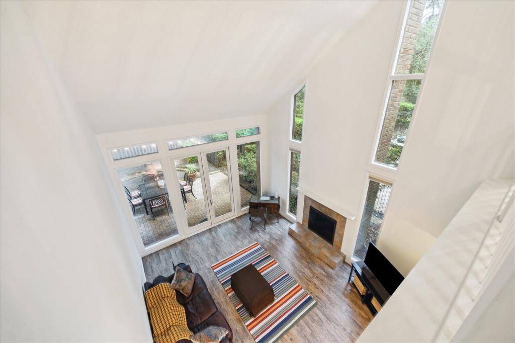 View from second floor down to the Living Room