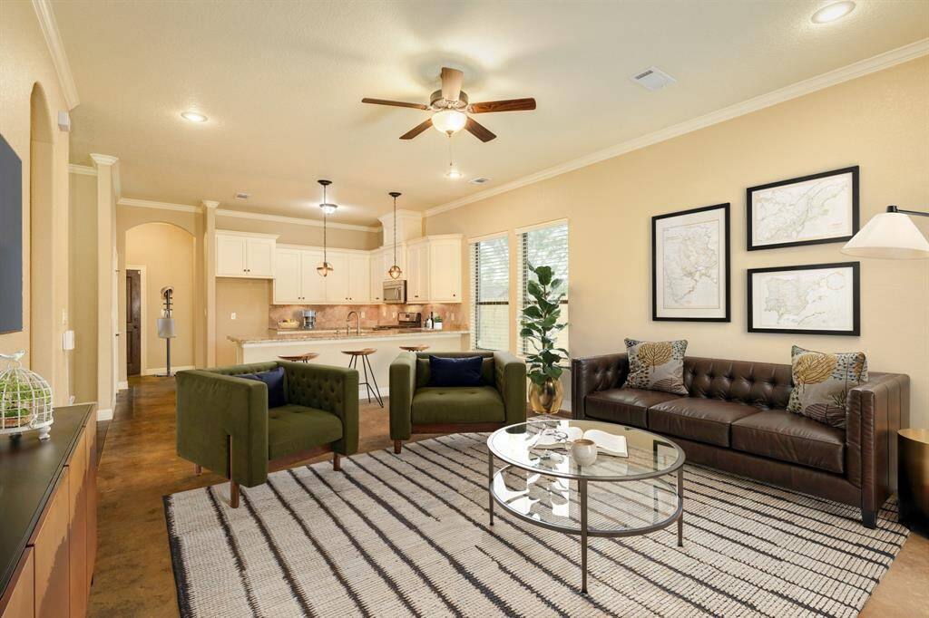 Virtually staged living room.