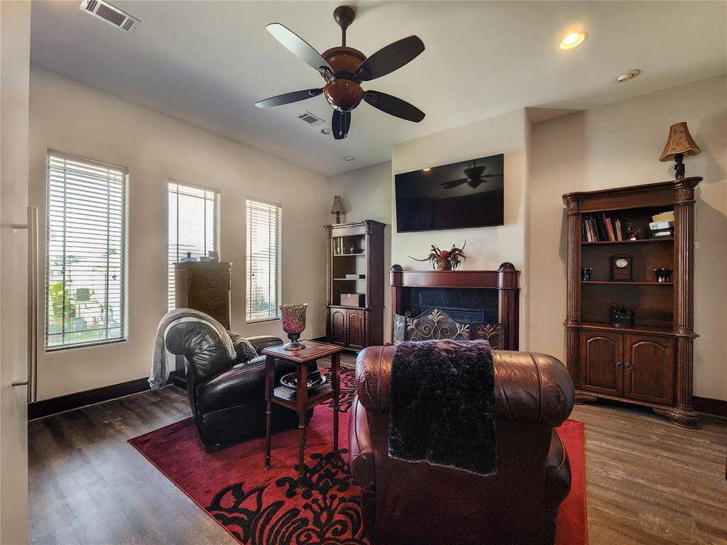 Great room for the office with a fireplace. Murphy bed too.