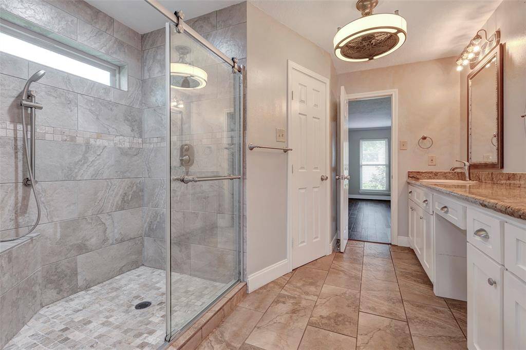 Totally remodeled master bath with huge shower