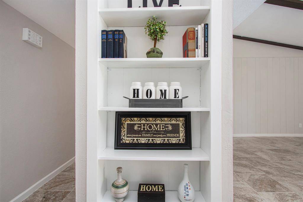 Decorative Shelves in Entry