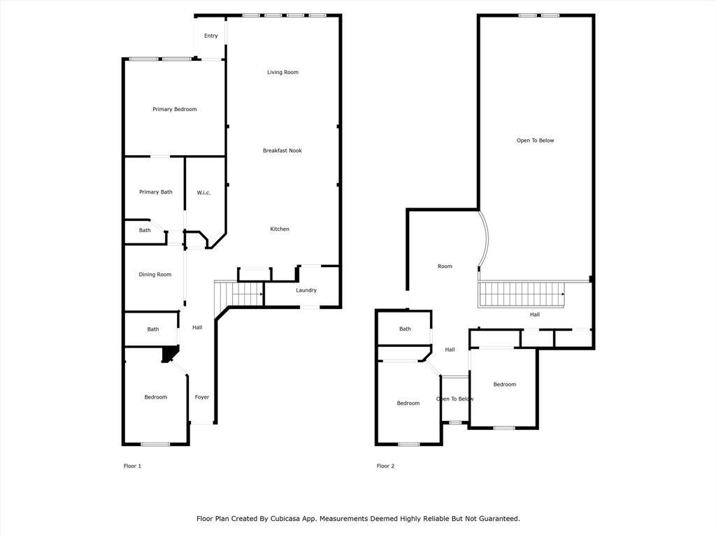 Floor plan side by side for 1st and 2nd floor