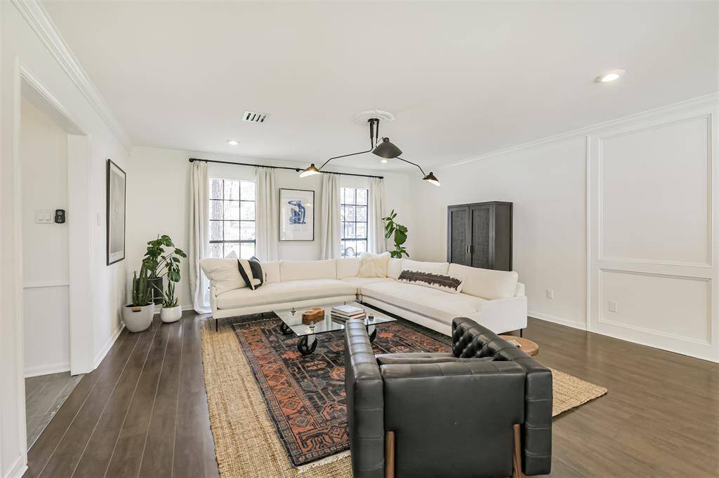 To the left of the entryway is the formal living room.