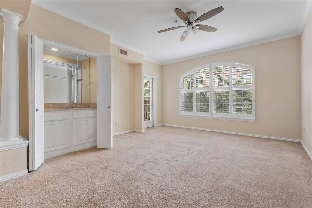 Living room with wet bar view