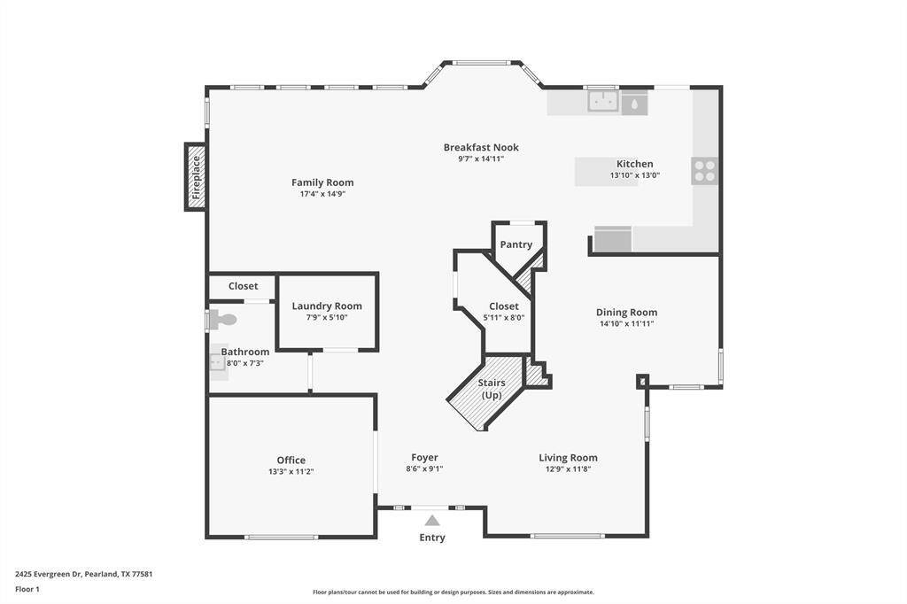 Floor plan of the 1st floor.