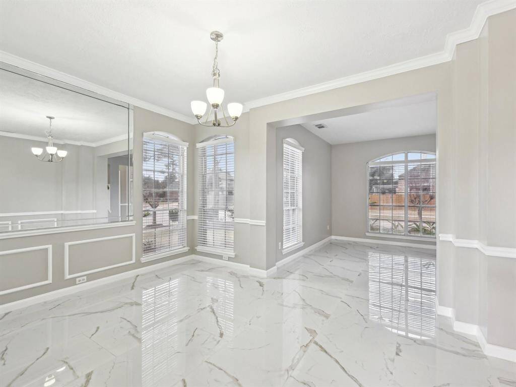It also has a mirrored wall to add depth to the room.