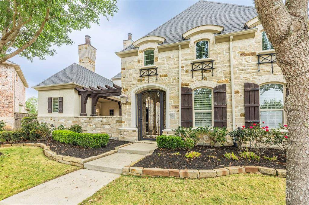 The front elevation of this fabulous showplace is highlighted by a meticulously maintained landscaping with stone surround to create an unforgettable first impression. Some upgrades include replaced grass in front - zoysia and an extended sprinkler system.