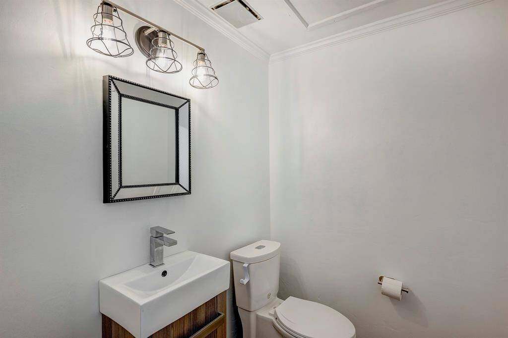 Powder bathroom off the kitchen.