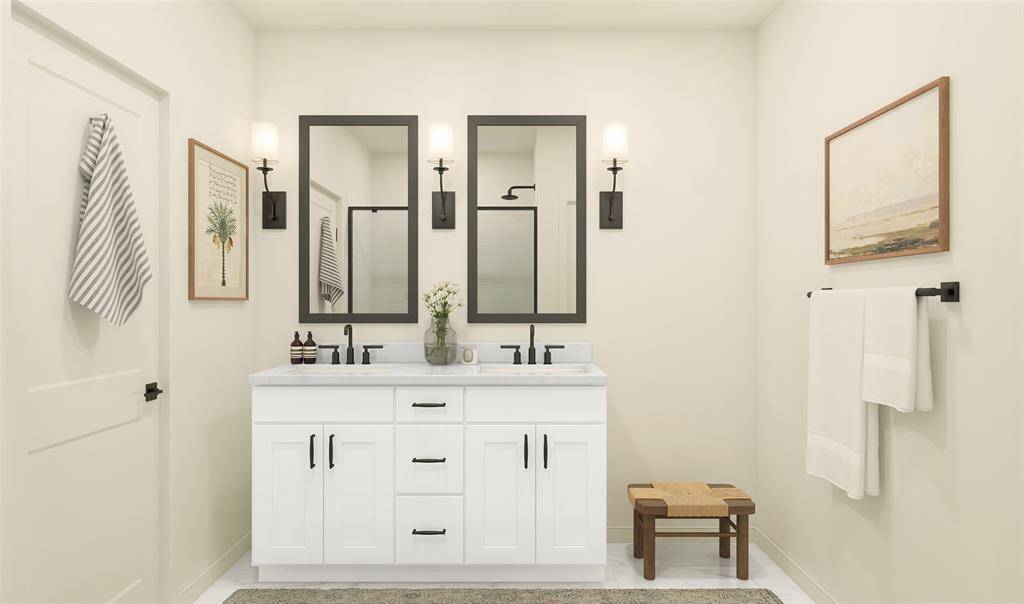 Serene primary bath (*Artist rendering used for illustration purposes only.)
