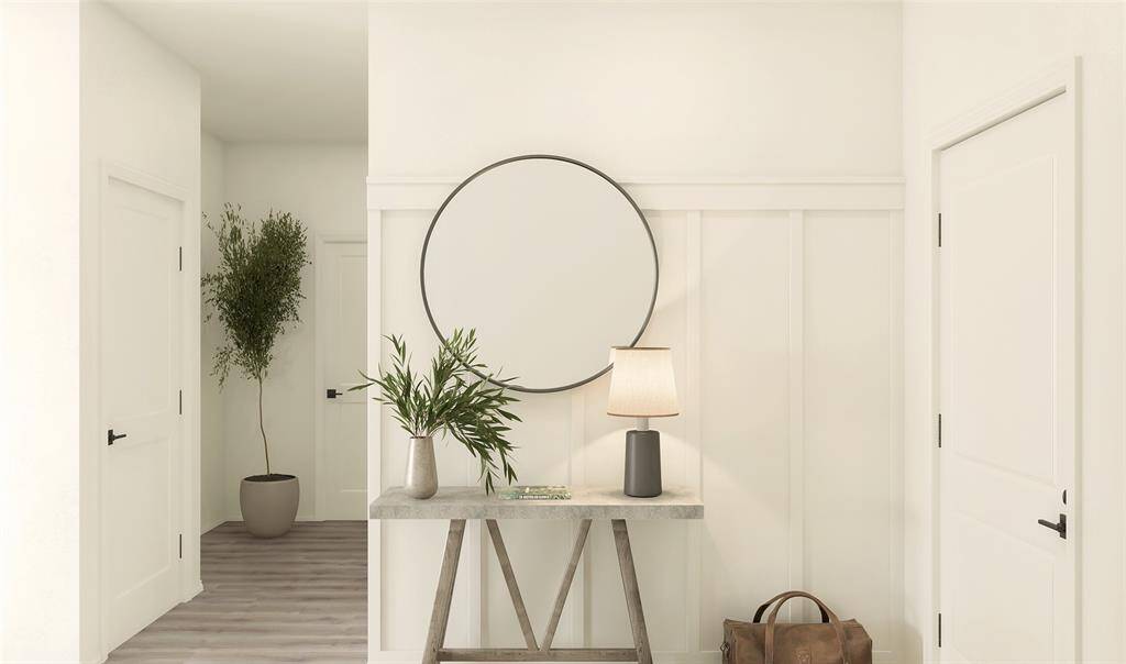 Welcoming foyer with feature wall (*Artist rendering used for illustration purposes only.)