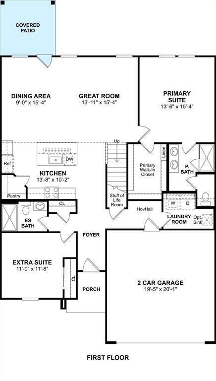The Sweet Pea floor plan by K. Hovnanian Homes. 1st Floor shown. *Prices, plans, dimensions, features, specifications, materials, and availability of homes or communities are subject to change without notice or obligation.