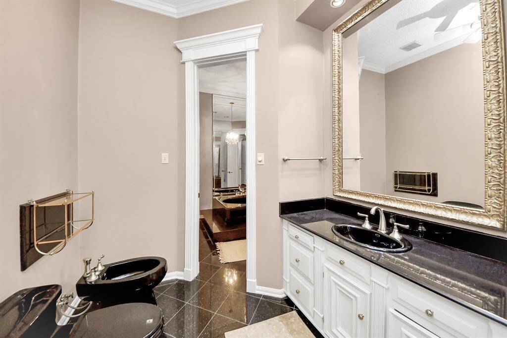 Primary bath includes bidet, soaking tub, elegant finishes and tons of extra space to get ready for the day