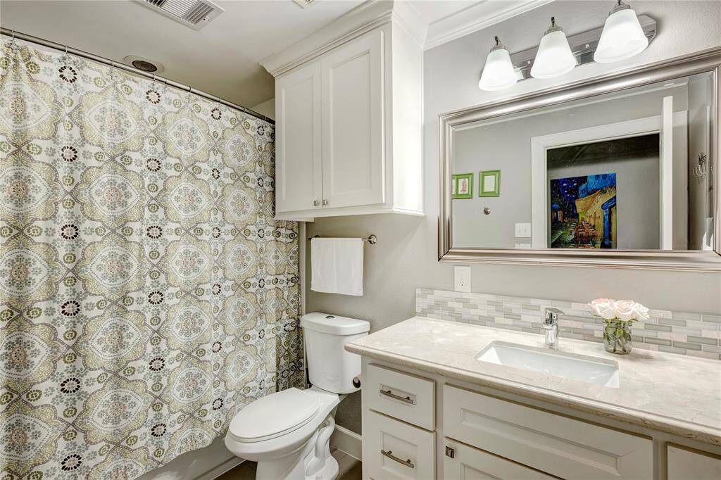 Third full bath with marble countertops