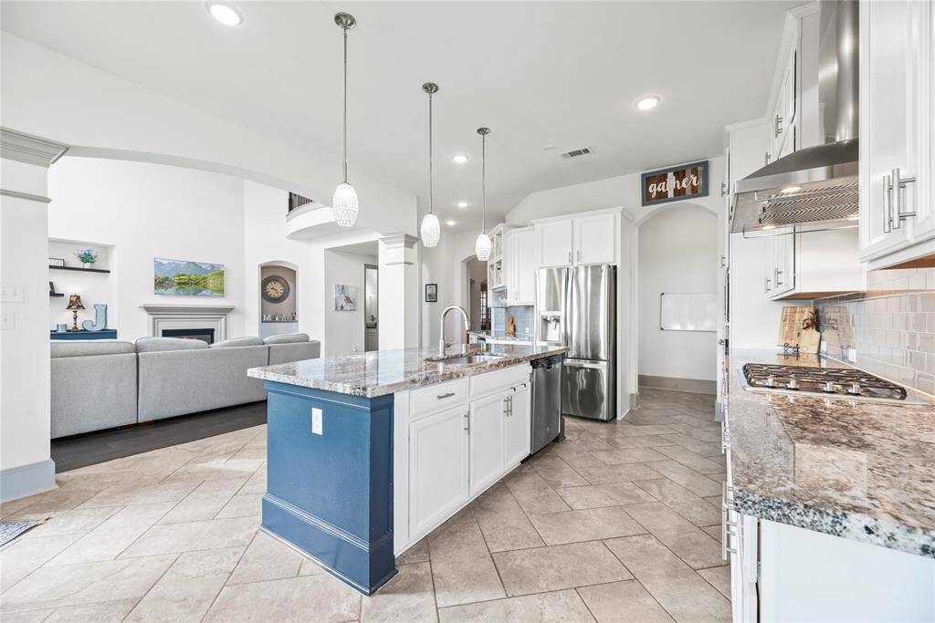 Kitchen open to living room.