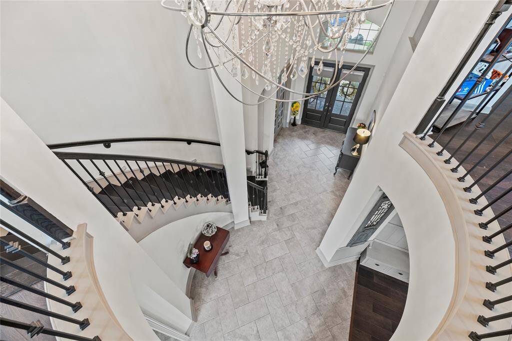 View of the grand foyer from the upstairs.