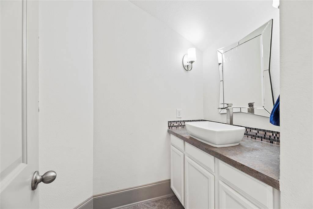 Half bathroom large in size.