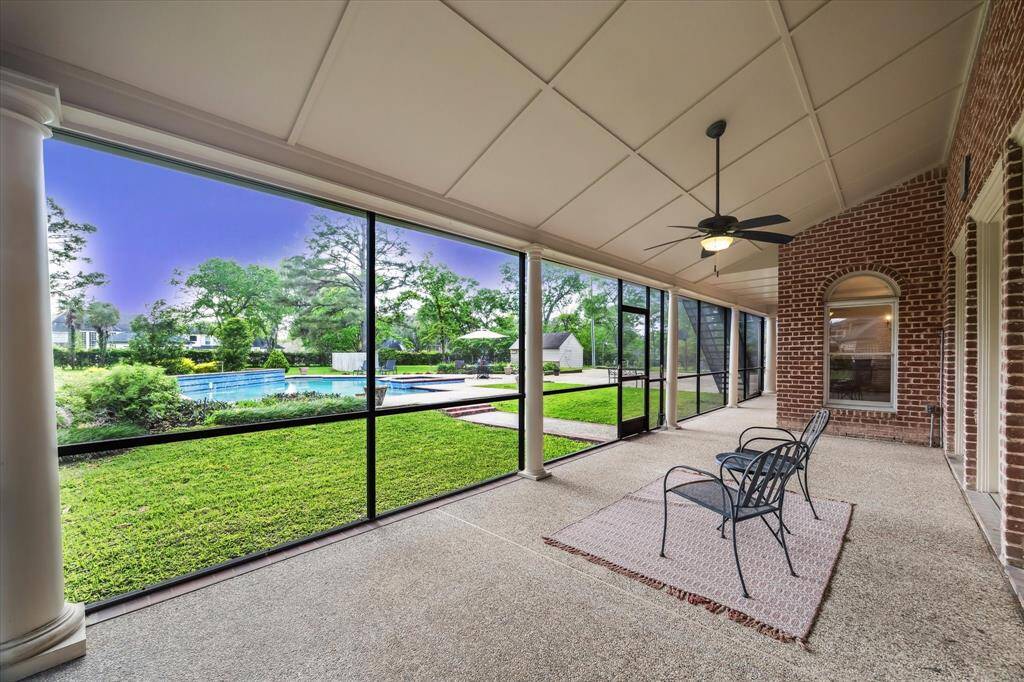 The screened porch provides the perfect evening sunset viewing spot.
