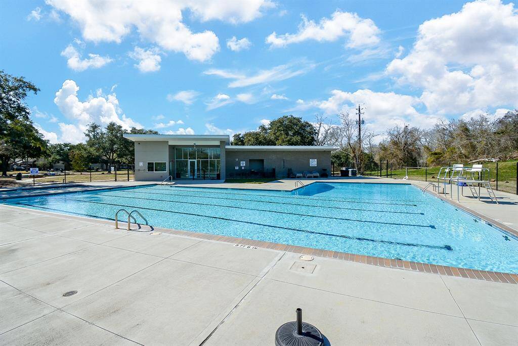 The community pool great for exercise or relaxing on a hot day.
