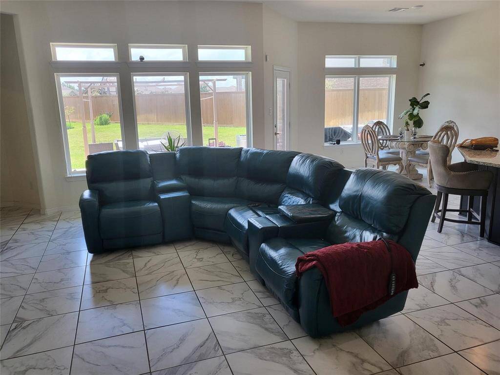 Living area.  At the end of the entry hall.