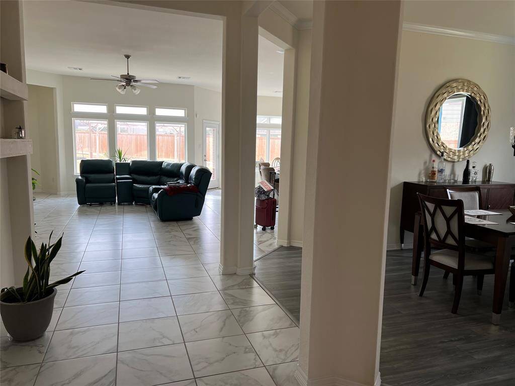 Looking in from front door.