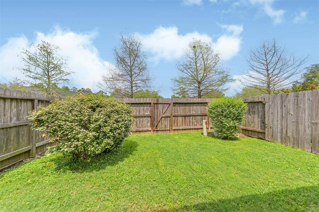 Fenced in backyard