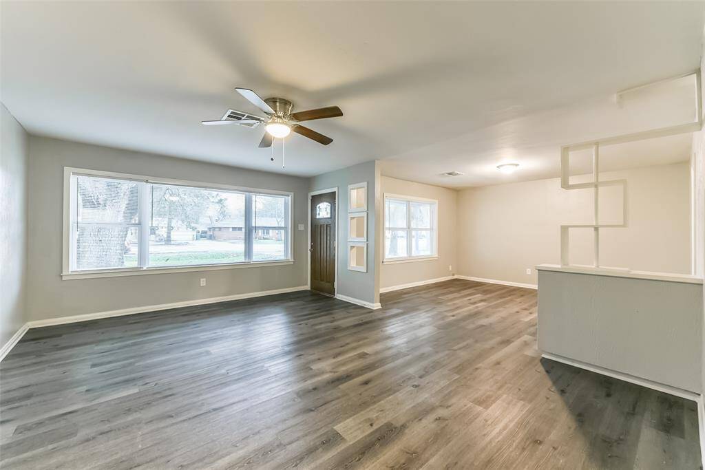 View of living room and dining room