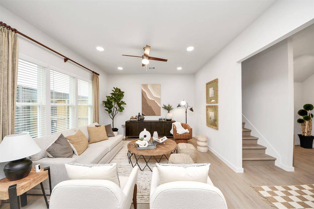 ! Boasting modern finishes, quartz counters, tile backsplash,stainless appliances,refrigerator,washer & dryer,walk-in pantries,walk-in closets,wood-like floors throughout,9ft ceilings