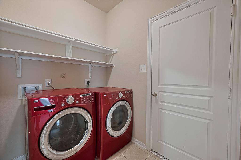 Washer and dryer included  Door to the garage