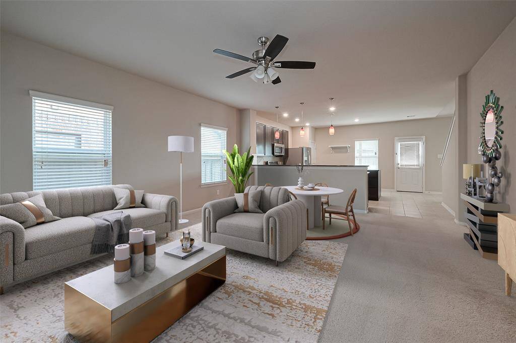 Virtually stage living room