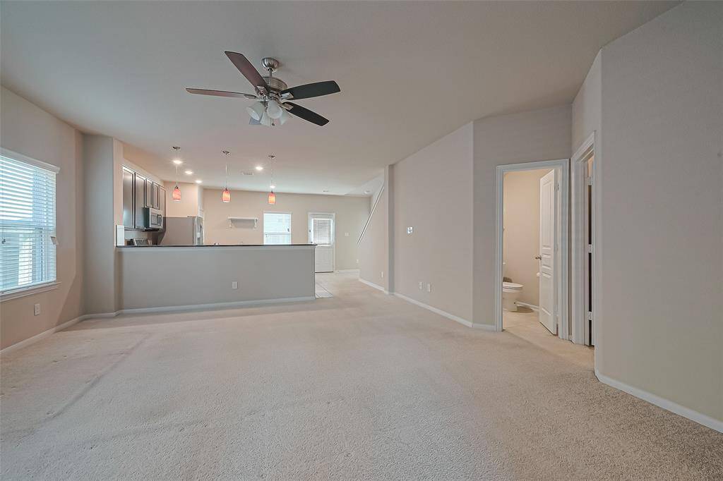 Open concept living-dining and kitchen