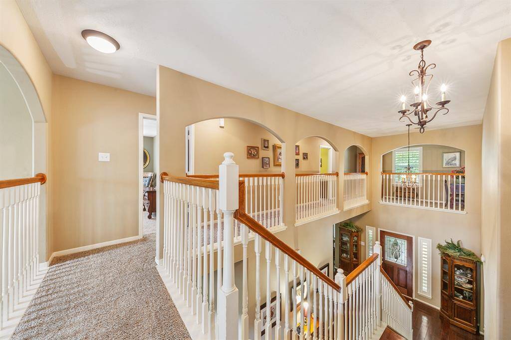 Second story houses 3 guest bedrooms and a game room.