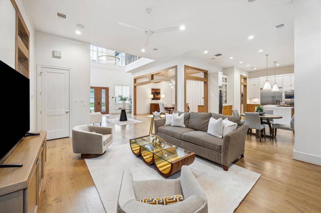 The home is prewired for a sound system in the family room, primary bedroom, game room, sun-room and outdoor patio.  The family room is wired for surround sound.
