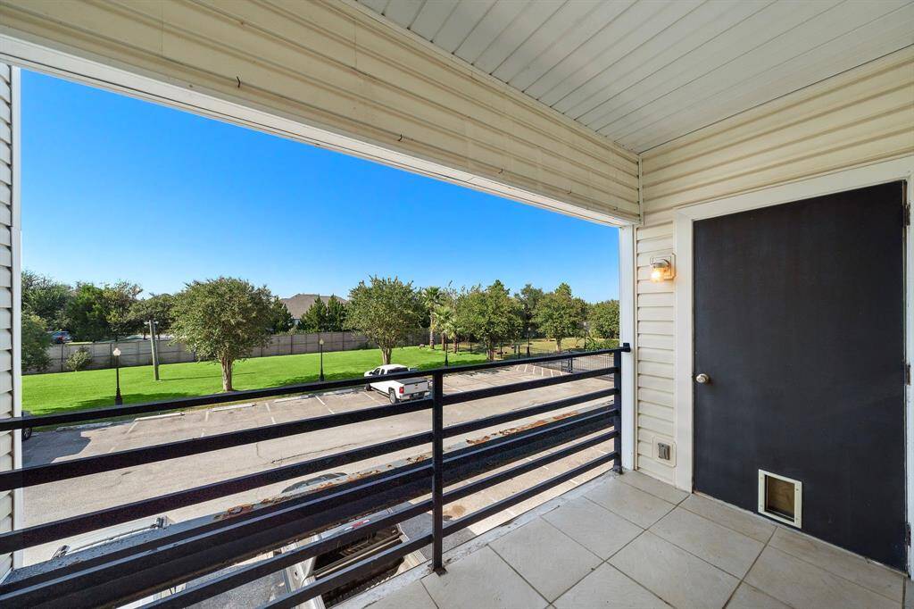 Private balcony has access from living room and primary bedroom