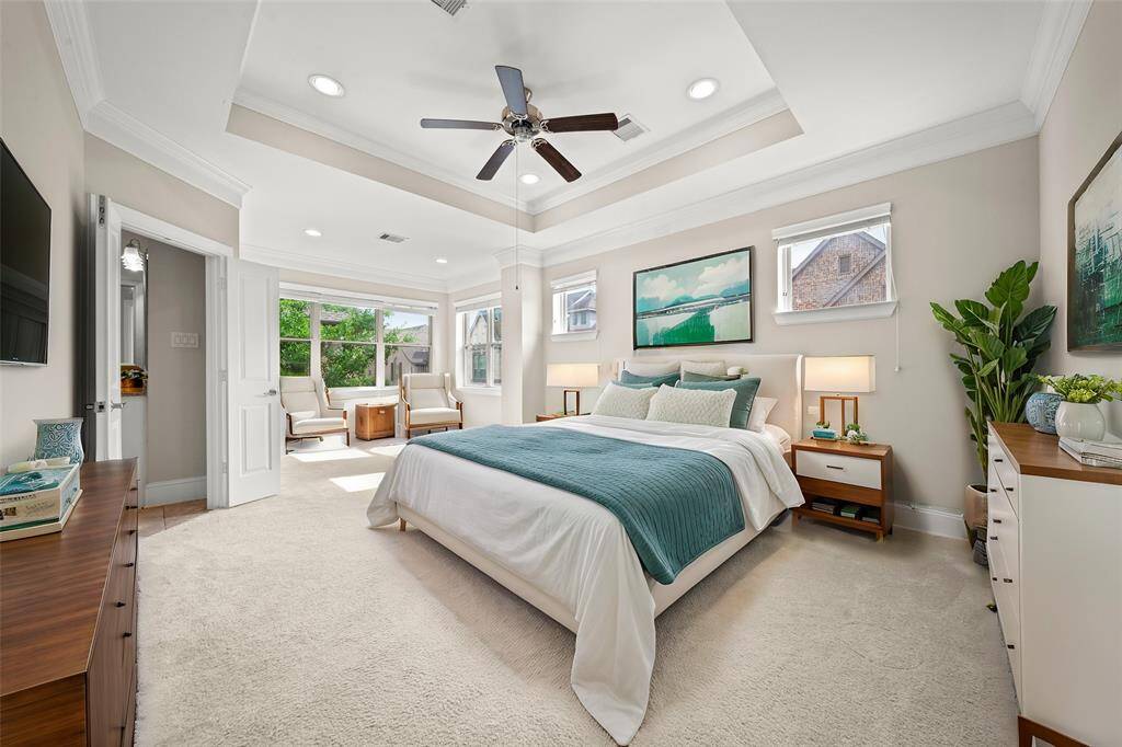 Sun-filled sitting area or bedroom with charming views.(Virtual Staged)