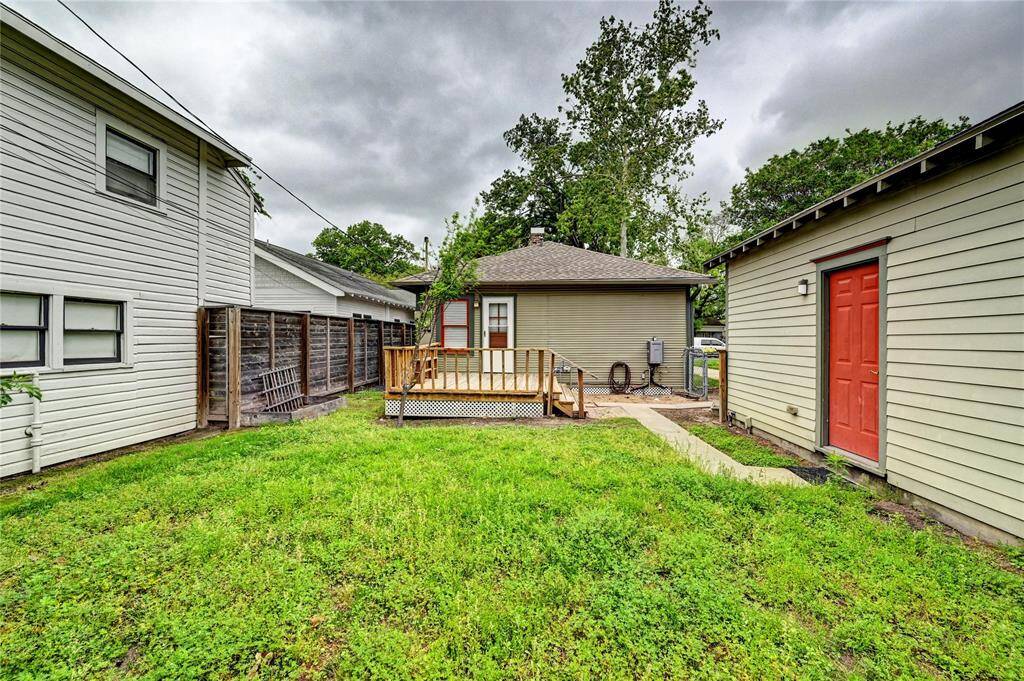 Back yard for dogs and kids.