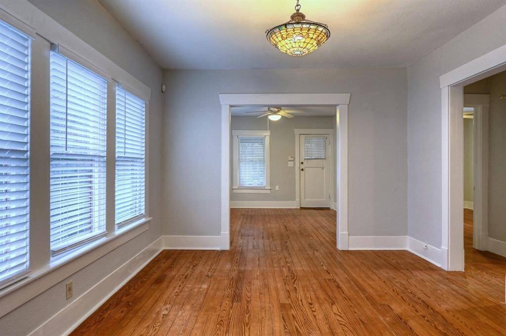 Window treatments on every window. Original windows