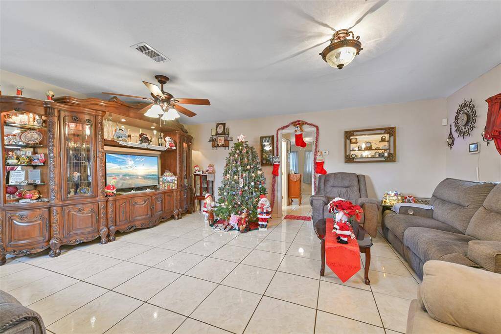 The tile flooring throughout allows for easy maintenance and upkeep.