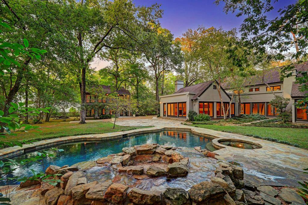 Stunning pool with waterfall effect.