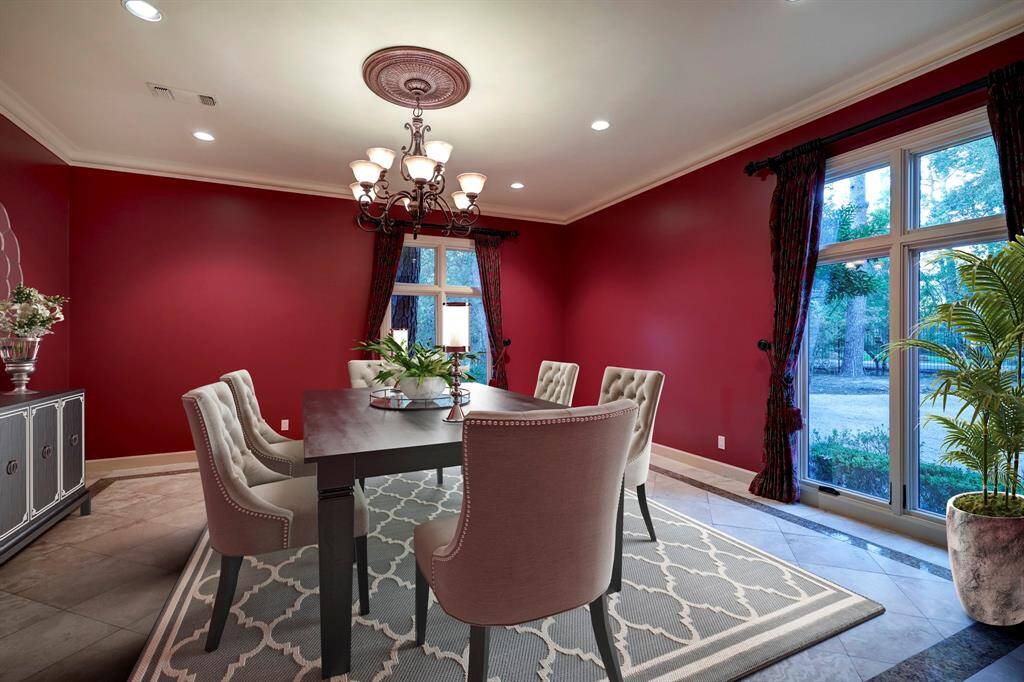 Staged photo of the dining room.